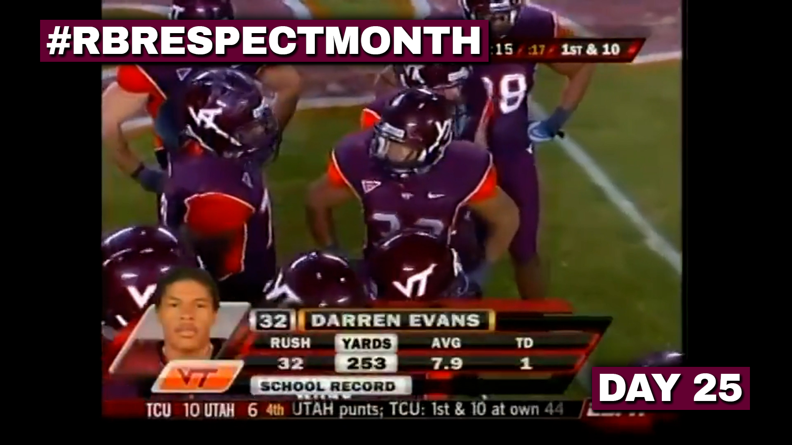 RB Respect Month Vol. 3, Day 25: You don't remember Virginia Tech's Darren Evans, and that's OK (2008)