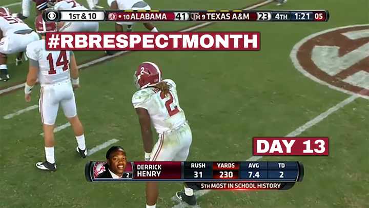 RB Respect Month, Day 13: Derrick Henry claims College Station as his kingdom (2015)