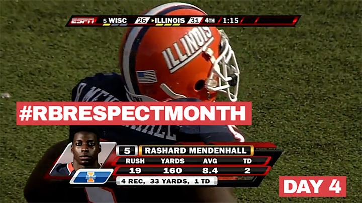 RB Respect Month, Day Four: Rashard Mendenhall dominates Wisconsin (2007)